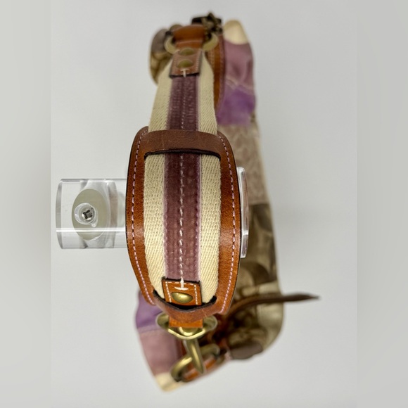 Coach Patchwork Shoulder Bag with Signature Design and Suede & Metallic Accents - Picture 5 of 13